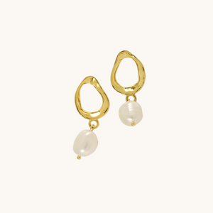 Open image in slideshow, Baroque Pearl Earrings - Jolicc Studio
